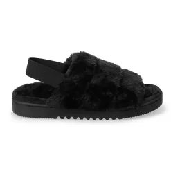 Women's Sonoma Goods For Life® Faux Fur Slide Slipper with Backstrap -Sonoma Goods For Life Sales 4797542 ALT