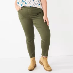 Plus Size Sonoma Goods For Life® Comfortable Favorite Mid-Rise Jeggings -Sonoma Goods For Life Sales 4916239 Olive