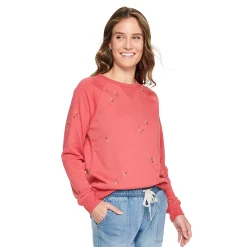 Women's Sonoma Goods For Life® Everyday Crewneck Sweatshirt -Sonoma Goods For Life Sales 4974237 Raspberry Ditsy