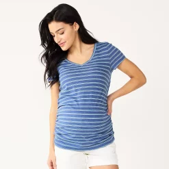 Maternity Sonoma Goods For Life® Essential V-Neck Tee -Sonoma Goods For Life Sales 4980526 Blue Stripe
