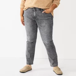 Plus Size Sonoma Goods For Life® Premium Elastic-Waist Midrise Straight-Leg Jeans -Sonoma Goods For Life Sales 4988856 Bellam