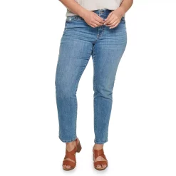 Plus Size Sonoma Goods For Life® Premium Elastic-Waist Midrise Straight-Leg Jeans -Sonoma Goods For Life Sales 4988856 Manor