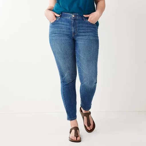Plus Size Sonoma Goods For Life® Premium Mid-Rise Curvy Straight-Leg Jeans -Sonoma Goods For Life Sales 4989903 Summit
