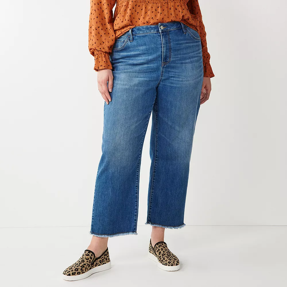 Plus Size Sonoma Goods For Life® Premium High-Waisted Straight-Leg Crop Jeans 3 Plus Size Sonoma Goods For Life® Premium High-Waisted Straight-Leg Crop Jeans - Image 3