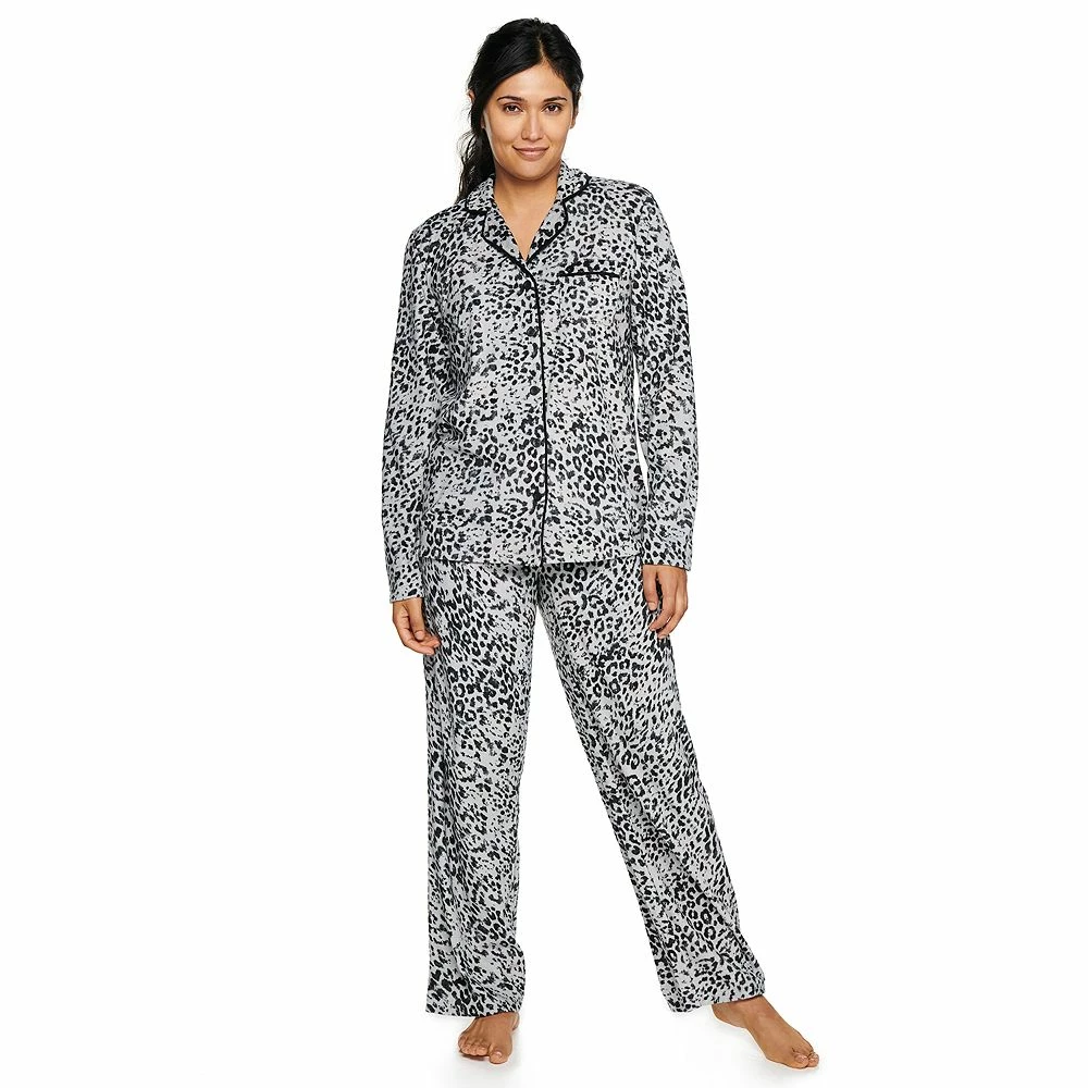 Women's Sonoma Goods For Life® Velour Long Sleeve Pajama Shirt & Pajama Pants Sleep Set 5 Women's Sonoma Goods For Life® Velour Long Sleeve Pajama Shirt & Pajama Pants Sleep Set - Image 5