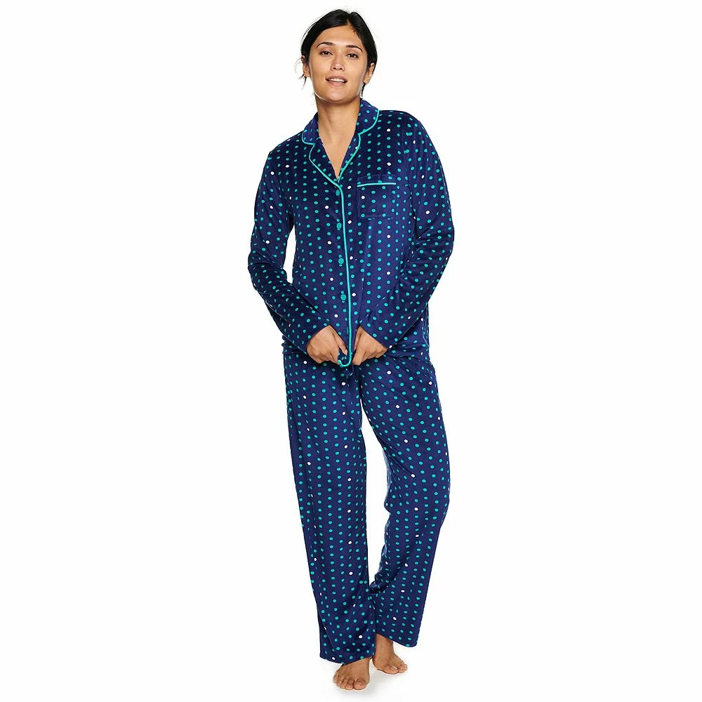 Women's Sonoma Goods For Life® Velour Long Sleeve Pajama Shirt & Pajama Pants Sleep Set 7 Women's Sonoma Goods For Life® Velour Long Sleeve Pajama Shirt & Pajama Pants Sleep Set - Image 7