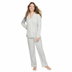Women's Sonoma Goods For Life® Velour Long Sleeve Pajama Shirt & Pajama Pants Sleep Set 18 Women's Sonoma Goods For Life® Velour Long Sleeve Pajama Shirt & Pajama Pants Sleep Set -Sonoma Goods For Life Sales 5033010 Silver Heather