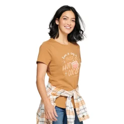 Women's Sonoma Goods For Life® Short Sleeve Holiday Graphic Tee 23 Women's Sonoma Goods For Life® Short Sleeve Holiday Graphic Tee -Sonoma Goods For Life Sales 5180762 Cup Of Cheer Brown