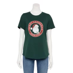 Women's Sonoma Goods For Life® Short Sleeve Holiday Graphic Tee 19 Women's Sonoma Goods For Life® Short Sleeve Holiday Graphic Tee -Sonoma Goods For Life Sales 5180762 Green Santa