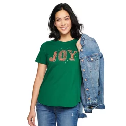 Women's Sonoma Goods For Life® Short Sleeve Holiday Graphic Tee 31 Women's Sonoma Goods For Life® Short Sleeve Holiday Graphic Tee -Sonoma Goods For Life Sales 5180762 Joy Green