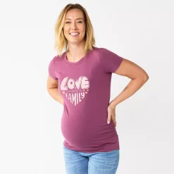 Maternity Sonoma Goods For Life® Fitted Crewneck Graphic Tee -Sonoma Goods For Life Sales 5237042 Love Makes A Family