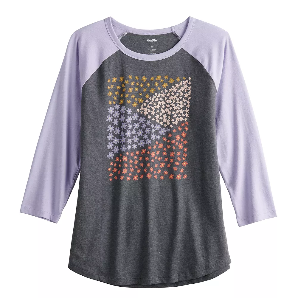 Women's Sonoma Goods For Life® Three Quarter Sleeve Baseball Graphic Tee 12 Women's Sonoma Goods For Life® Three Quarter Sleeve Baseball Graphic Tee - Image 12