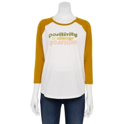 Women's Sonoma Goods For Life® Three Quarter Sleeve Baseball Graphic Tee 21 Women's Sonoma Goods For Life® Three Quarter Sleeve Baseball Graphic Tee -Sonoma Goods For Life Sales 5242169 Ivory Positivity