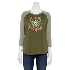 Women's Sonoma Goods For Life® Three Quarter Sleeve Baseball Graphic Tee 16 Women's Sonoma Goods For Life® Three Quarter Sleeve Baseball Graphic Tee -Sonoma Goods For Life Sales 5242169 Olive Good Days