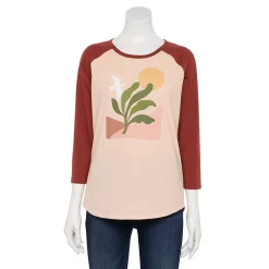 Women's Sonoma Goods For Life® Three Quarter Sleeve Baseball Graphic Tee 17 Women's Sonoma Goods For Life® Three Quarter Sleeve Baseball Graphic Tee -Sonoma Goods For Life Sales 5242169 Peach Nature Scene