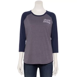 Women's Sonoma Goods For Life® Elbow Sleeve Baseball Graphic Tee -Sonoma Goods For Life Sales 5242399 Purple Choose Kindness