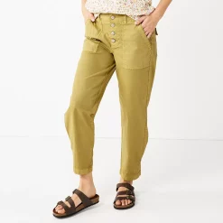 Women's Sonoma Goods For Life® Convertible Tapered-Leg High-Waisted Utility Pants -Sonoma Goods For Life Sales 5260735 Green