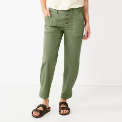 Women's Sonoma Goods For Life® Convertible Tapered-Leg High-Waisted Utility Pants -Sonoma Goods For Life Sales 5260735 Metal Rock