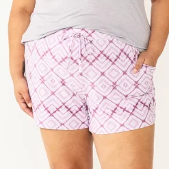 Plus Size Sonoma Goods For Life® Pajama Shorts -Sonoma Goods For Life Sales 5490355 Purple Diamonds