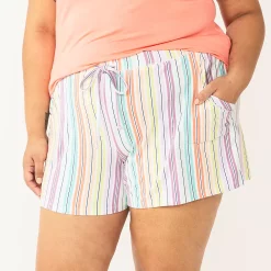 Plus Size Sonoma Goods For Life® Pajama Shorts -Sonoma Goods For Life Sales 5490355 White Rainbow Stripe