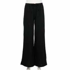 Women's Sonoma Goods For Life® Wide-Leg Linen Blend Pants -Sonoma Goods For Life Sales 5545402 Black