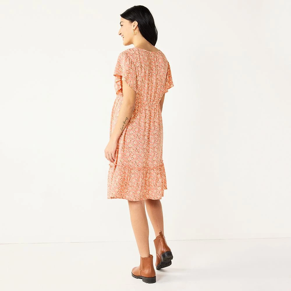 Maternity Sonoma Goods For Life® Flutter-Sleeve Tiered Dress 5 Maternity Sonoma Goods For Life® Flutter-Sleeve Tiered Dress - Image 5