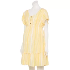 Maternity Sonoma Goods For Life® Flutter-Sleeve Tiered Dress 7 Maternity Sonoma Goods For Life® Flutter-Sleeve Tiered Dress -Sonoma Goods For Life Sales 5549577 Yellow Candy Stripe