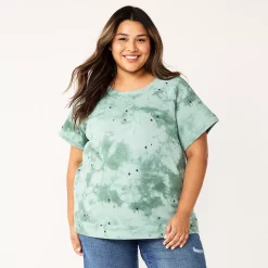 Plus Size Sonoma Goods For Life® Short-Sleeve Fleece Sweatshirt -Sonoma Goods For Life Sales 5550378 Star Tie Dye