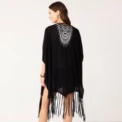 Women's Sonoma Goods For Life® Crochet Back Fringe Ruana -Sonoma Goods For Life Sales 5552288 ALT