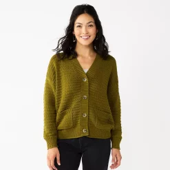 Women's Sonoma Goods For Life® Cropped Cardigan -Sonoma Goods For Life Sales 5581344 Olive