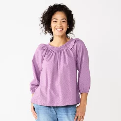 Women's Sonoma Goods For Life® Ruffle Shoulder Peasant Top -Sonoma Goods For Life Sales 5584039 Light Purple