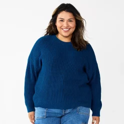 Plus Size Sonoma Goods For Life® Drop Shoulder Sweater -Sonoma Goods For Life Sales 5585467 Blue