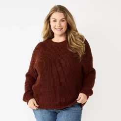 Plus Size Sonoma Goods For Life® Drop Shoulder Sweater -Sonoma Goods For Life Sales 5585467 Brown