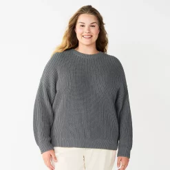Plus Size Sonoma Goods For Life® Drop Shoulder Sweater -Sonoma Goods For Life Sales 5585467 Gray