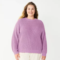 Plus Size Sonoma Goods For Life® Drop Shoulder Sweater -Sonoma Goods For Life Sales 5585467 Lavender