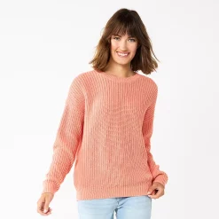 Petite Sonoma Goods For Life® Drop Shoulder Pullover Sweater -Sonoma Goods For Life Sales 5587850 Coral