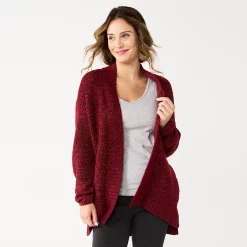 Women's Sonoma Goods For Life® Plush Cardigan -Sonoma Goods For Life Sales 5597627 Berry Shine