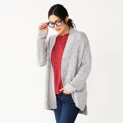 Women's Sonoma Goods For Life® Plush Cardigan -Sonoma Goods For Life Sales 5597627 Silver Gray Shine