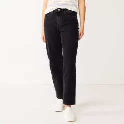 Women's Sonoma Goods For Life® Ultra High Rise Vintage-styled Straight-Leg Jeans -Sonoma Goods For Life Sales 5616387 Black Wash