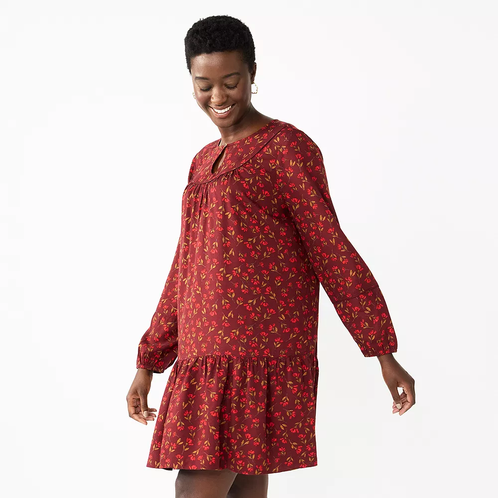 Women's Sonoma Goods For Life® Printed Long Sleeve Dress 2 Women's Sonoma Goods For Life® Printed Long Sleeve Dress - Image 2