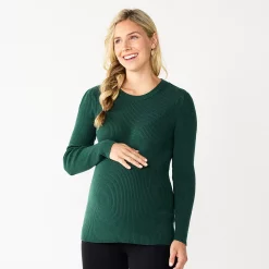 Maternity Sonoma Goods For Life® Fitted Puff Sleeve Sweater -Sonoma Goods For Life Sales 5666269 Green