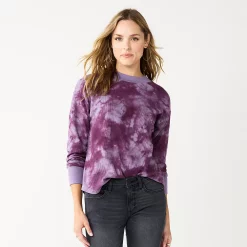 Women's Sonoma Goods For Life® Mockneck Waffle Top -Sonoma Goods For Life Sales 5672315 Berry Tie Dye