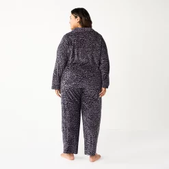 Plus Size Sonoma Goods For Life® Velour Pajama Shirt & Pajama Pants Sleep Set -Sonoma Goods For Life Sales 5675146 ALT