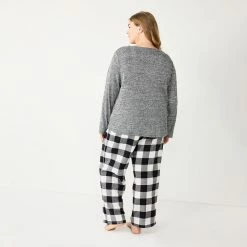 Plus Size Sonoma Goods For Life® Flannel Pajama Pants & Pajama Top Sleep Set -Sonoma Goods For Life Sales 5675638 ALT