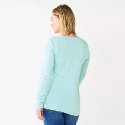 Maternity Sonoma Goods For Life® Essential Long Sleeve V-Neck Tee -Sonoma Goods For Life Sales 5691532 ALT