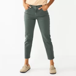 Women's Sonoma Goods For Life® High-Waisted Boyfriend Jeans -Sonoma Goods For Life Sales 6120491 Dusty Olive