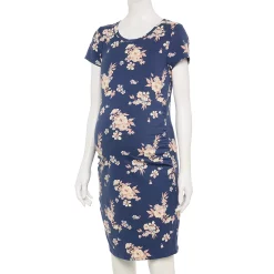 Maternity Sonoma Goods For Life® Everyday T-Shirt Dress -Sonoma Goods For Life Sales 6120641 Navy Floral