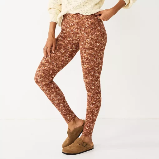 Women's Sonoma Goods For Life® Midrise Leggings -Sonoma Goods For Life Sales 6120748 Brown Floral